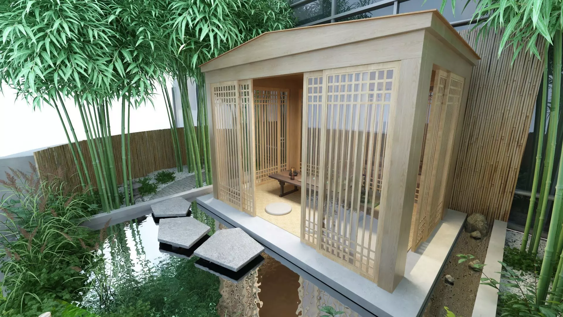 Wooden Gazebo 3D model_7