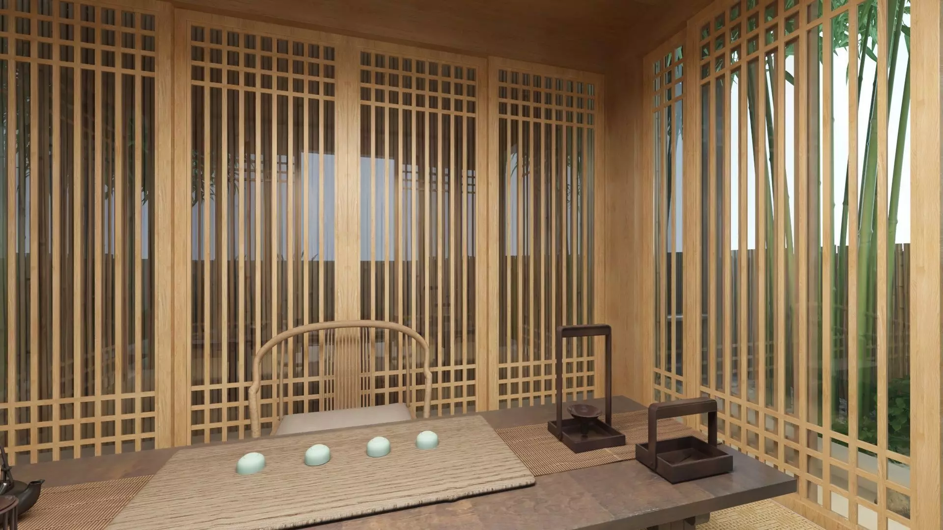 Wooden Gazebo 3D model_10