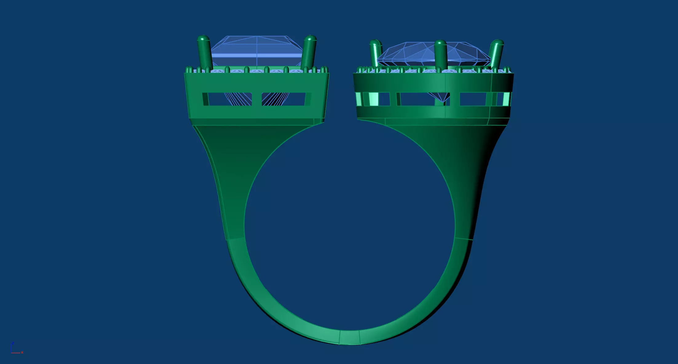 Women Gemstone Ring Tear Drop Rectangle 3D Model 3D print model_9