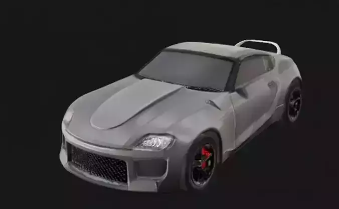 Stylish Grey Sports Car with Red Brake Calipers