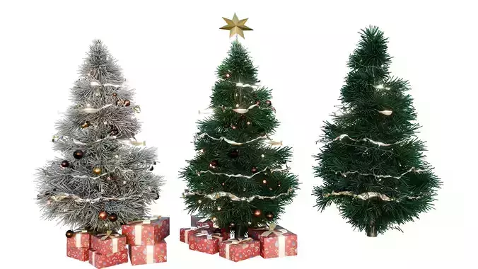 Christmas Trees Low-poly 3D model