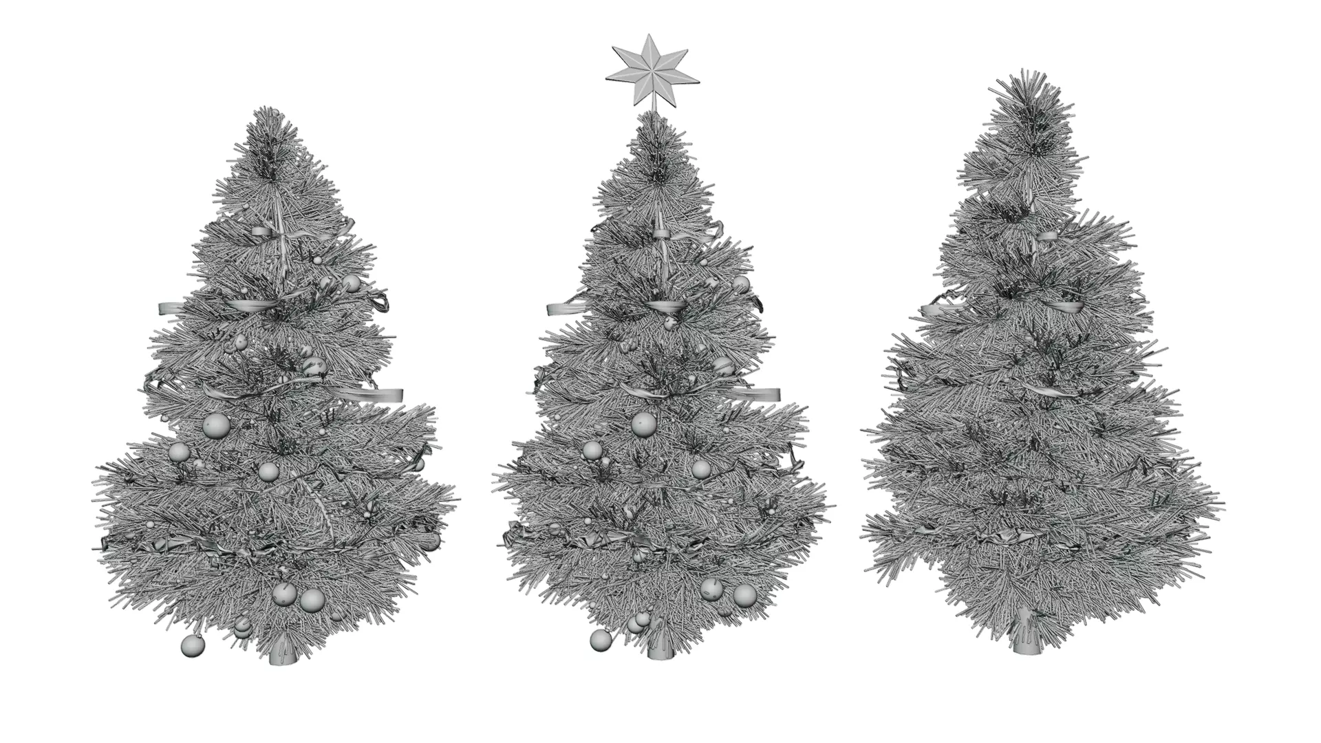 Christmas Trees Low-poly 3D model_1