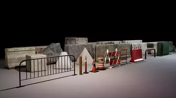  3D Barricade Pack  Optimized Models for Games Visualization