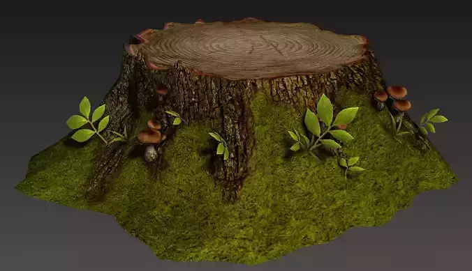 Stump - game ready 3d model