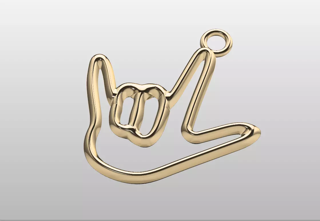 rock hand pendant 3D print model