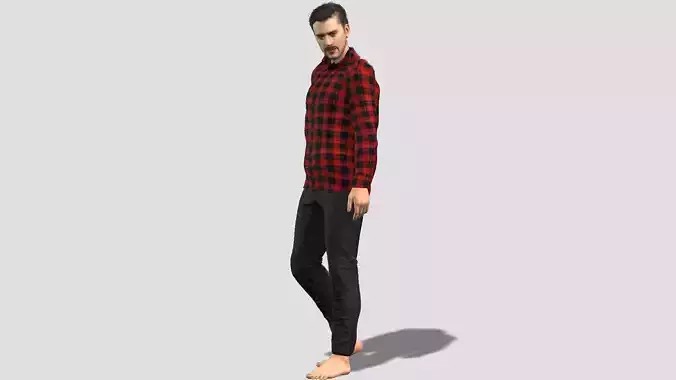 High quality 3D model of a realistic man