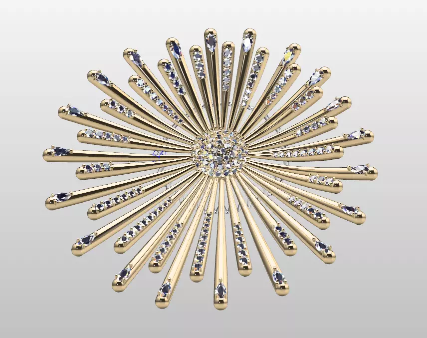 soleil pendant 3D print model_3