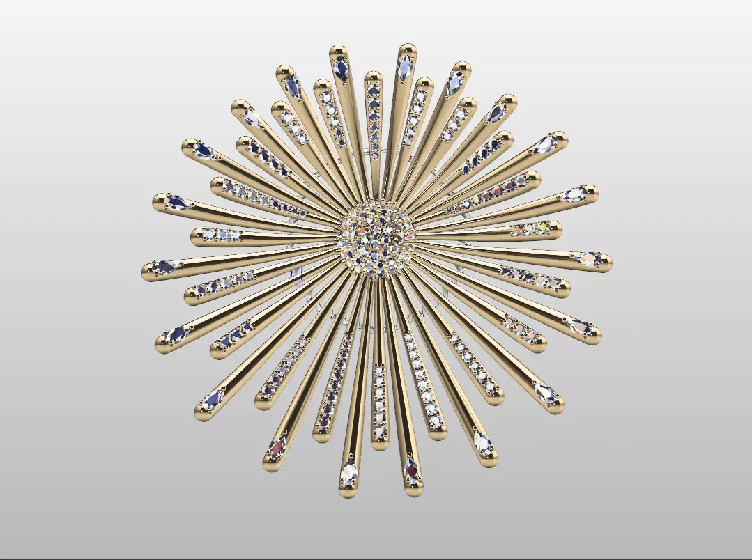 soleil pendant 3D print model_1