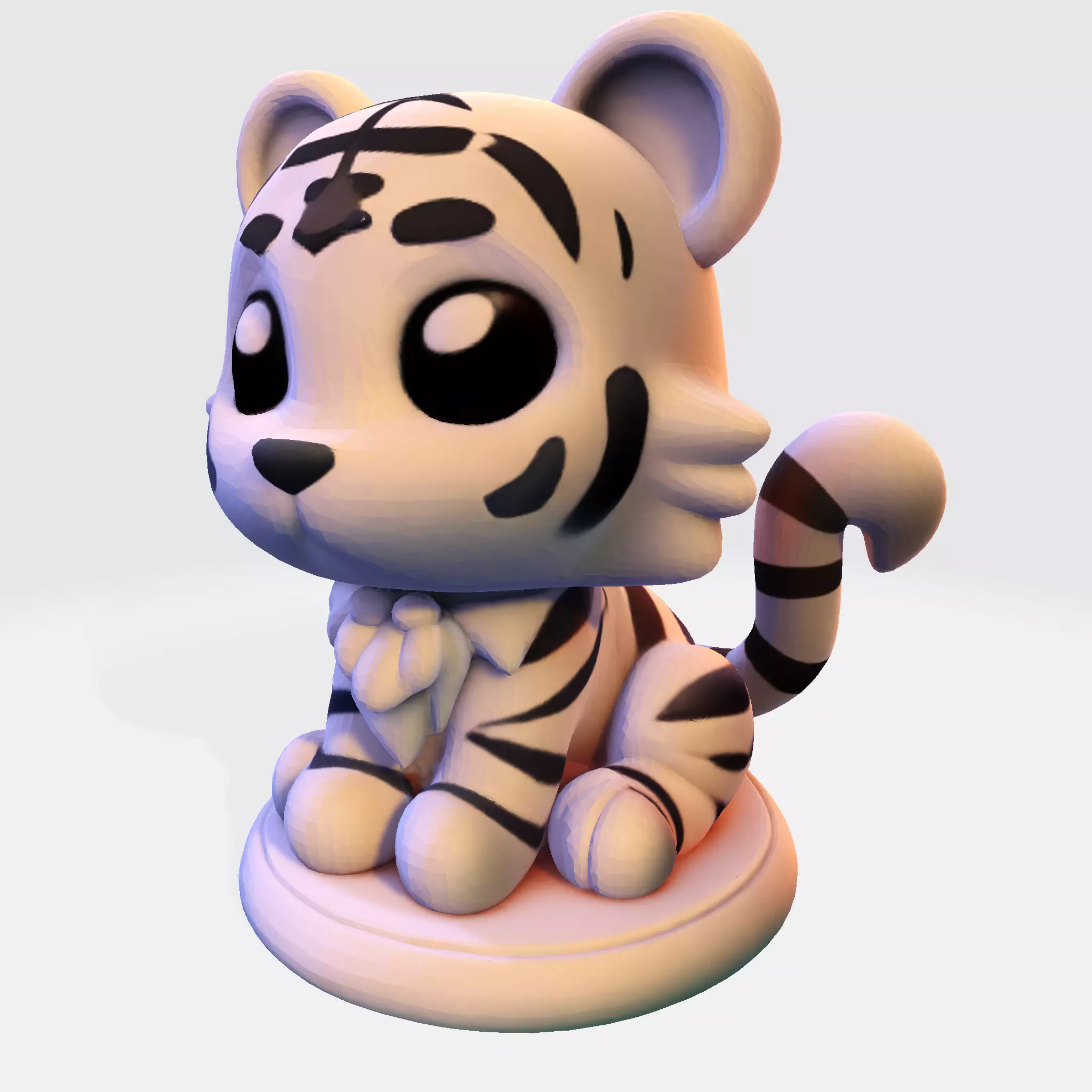 LowPoly White Tiger Cub 3D print model_0