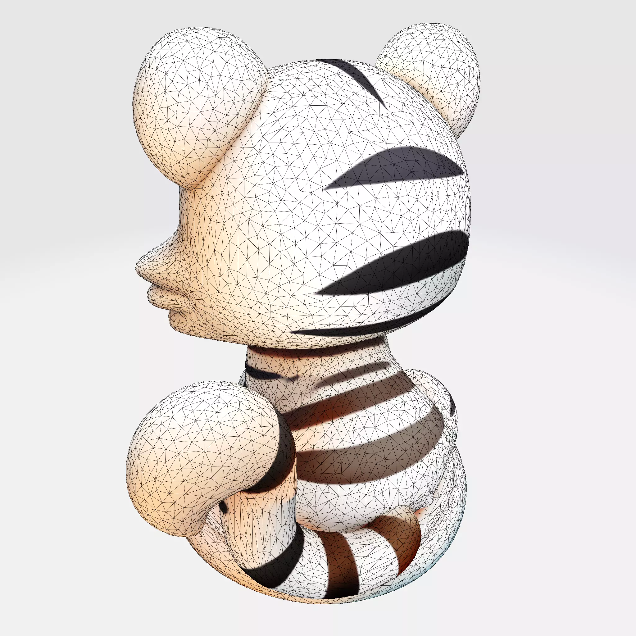 LowPoly White Tiger Cub 3D print model_24