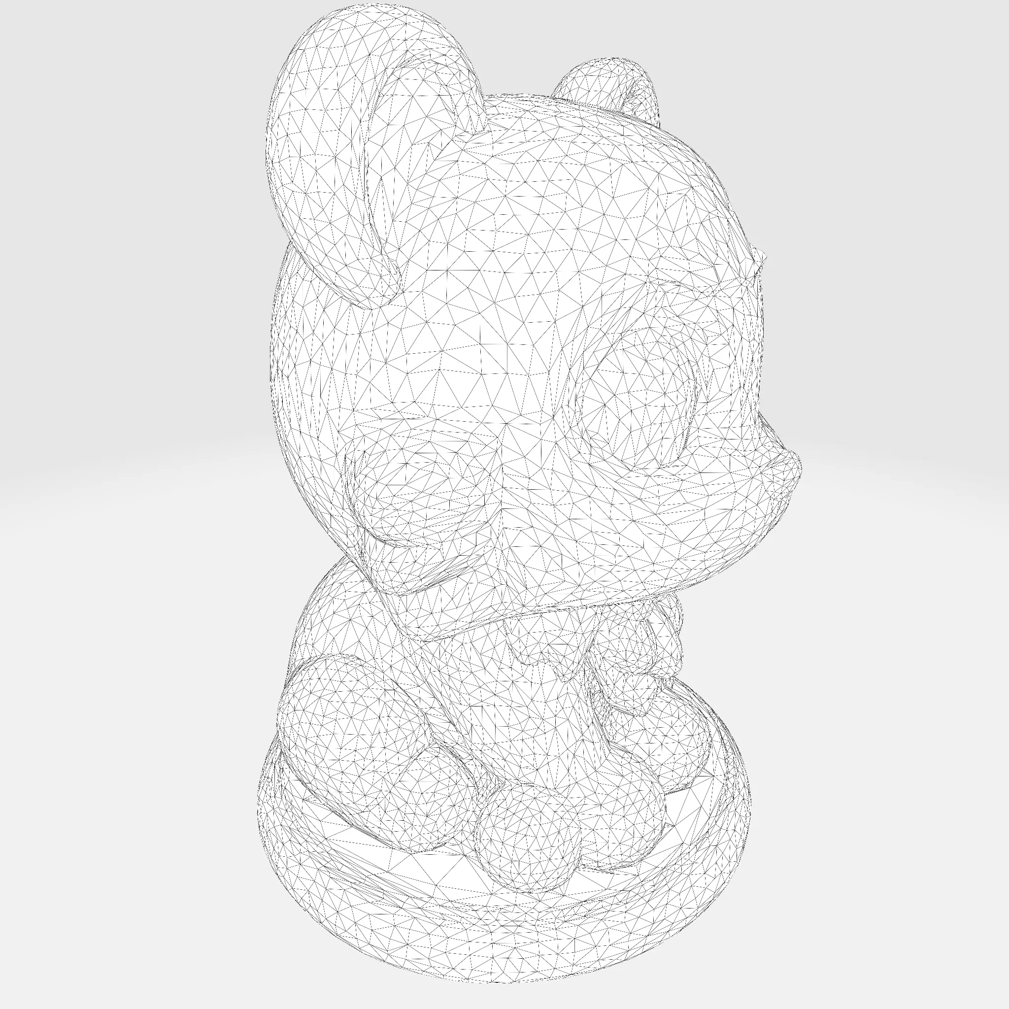 LowPoly White Tiger Cub 3D print model_27