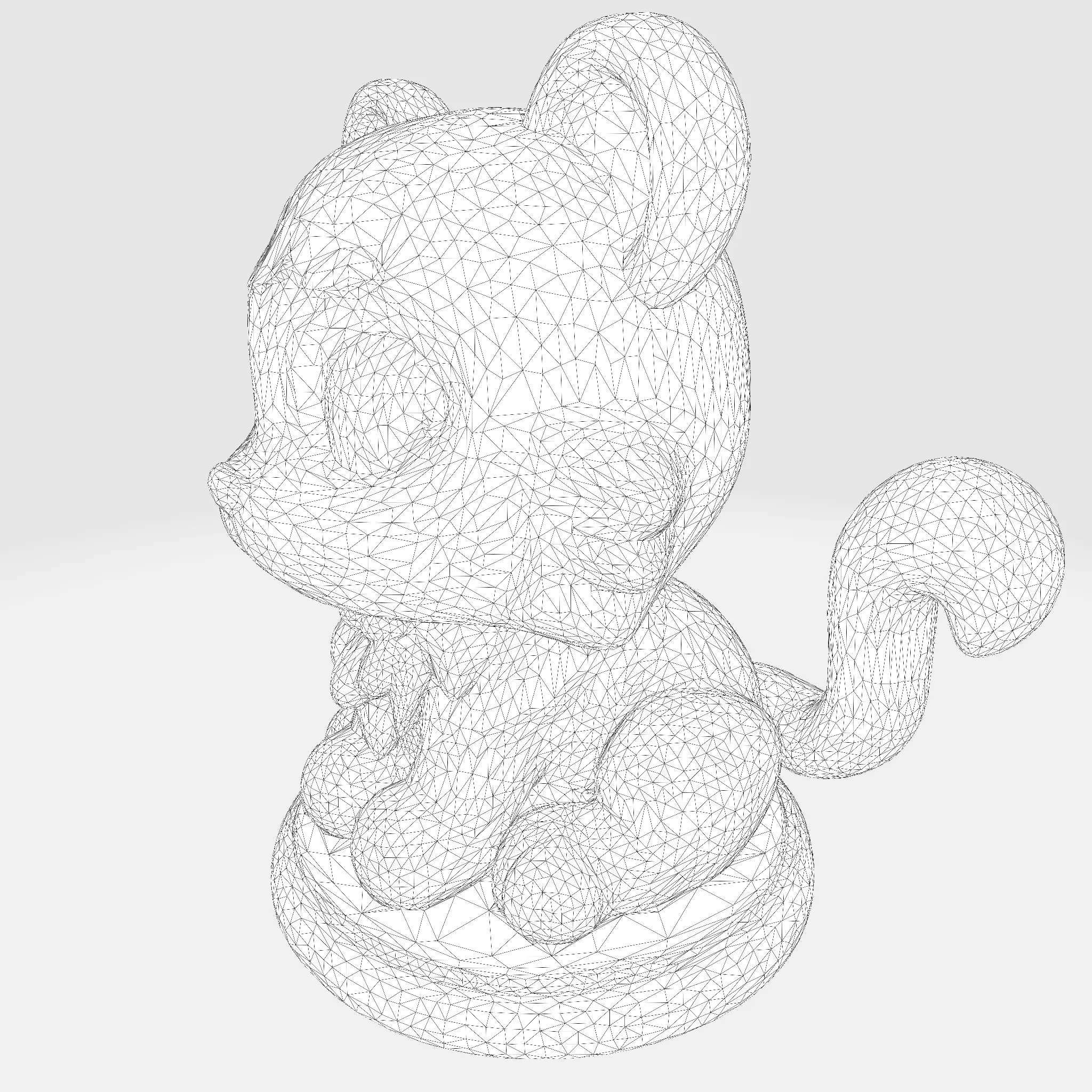 LowPoly White Tiger Cub 3D print model_29