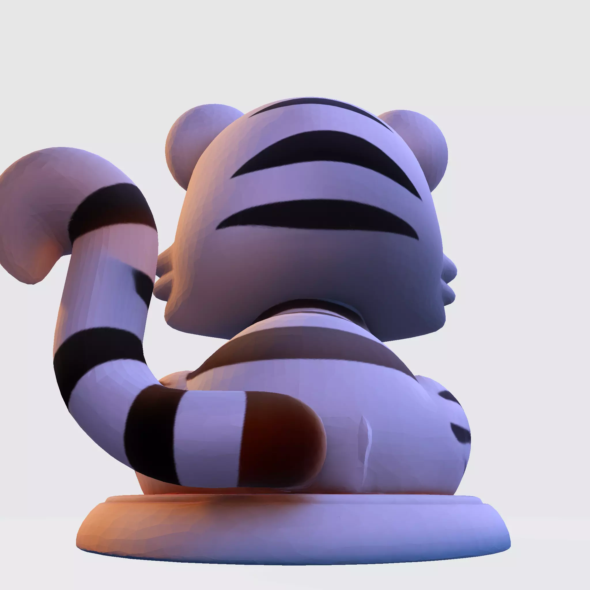 LowPoly White Tiger Cub 3D print model_13