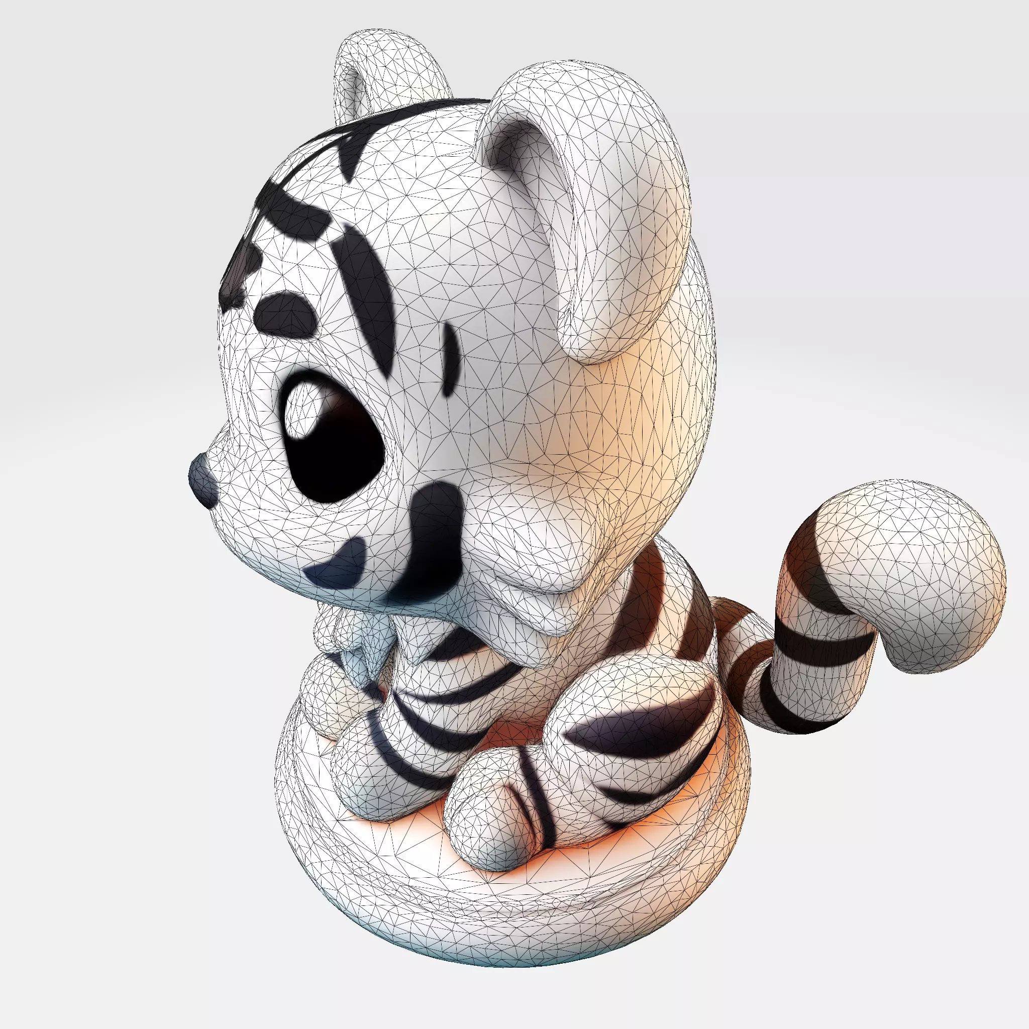 LowPoly White Tiger Cub 3D print model_22