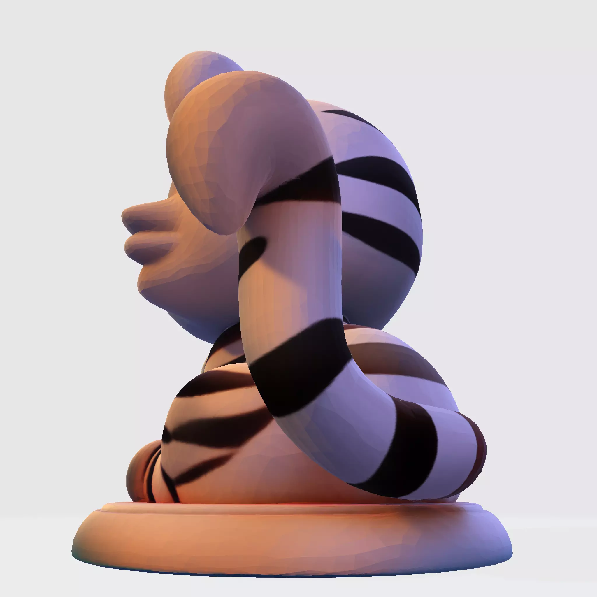 LowPoly White Tiger Cub 3D print model_12