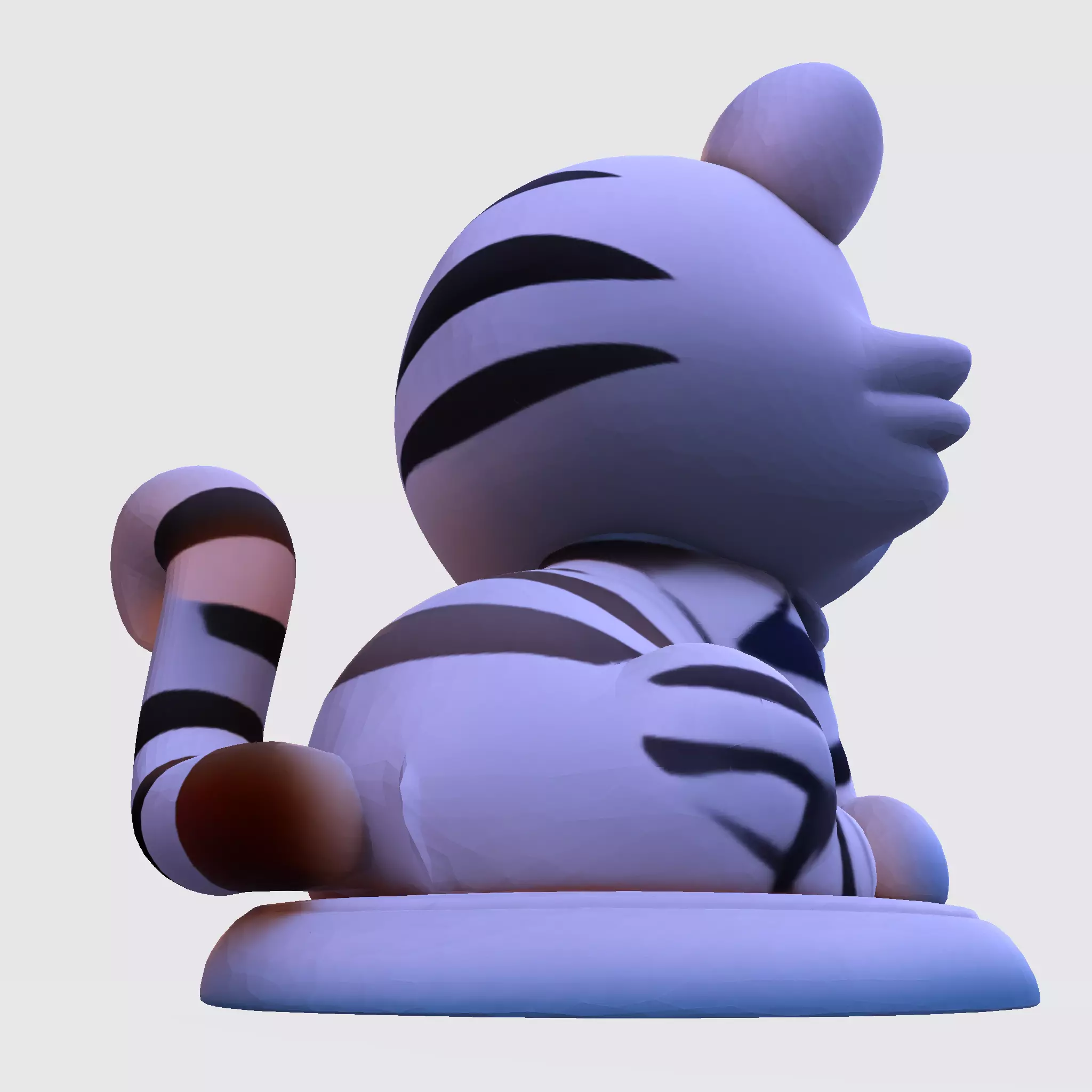 LowPoly White Tiger Cub 3D print model_14