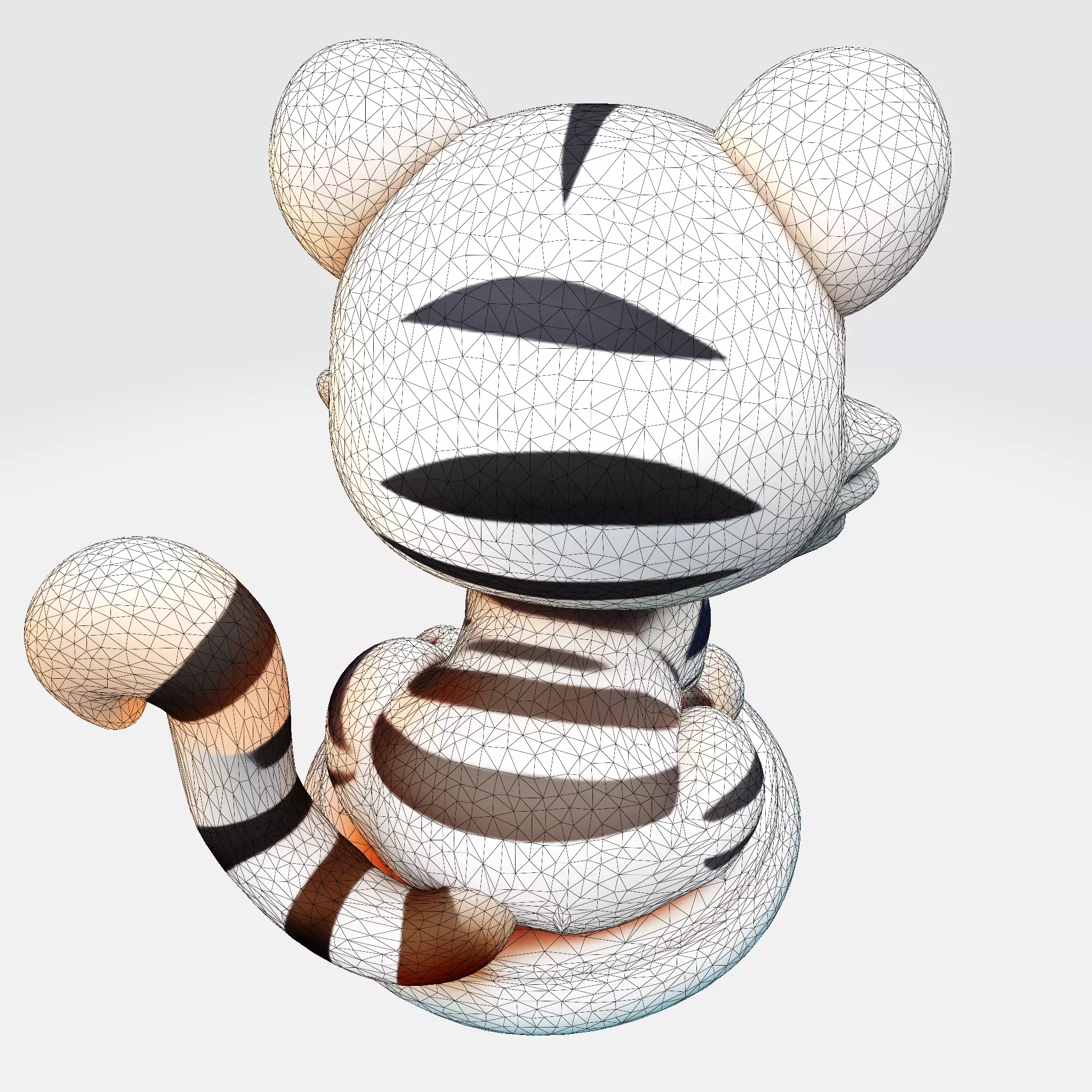 LowPoly White Tiger Cub 3D print model_25