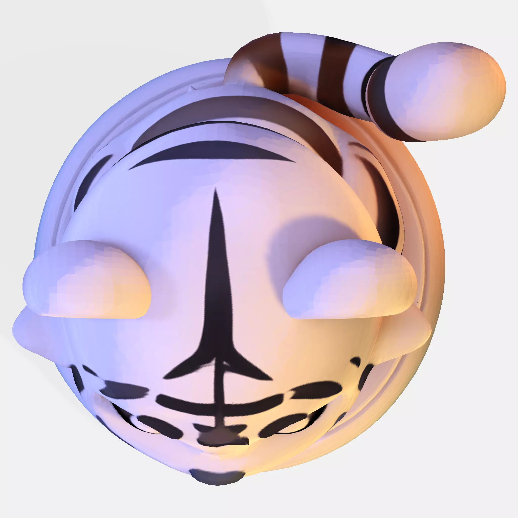 LowPoly White Tiger Cub 3D print model_19