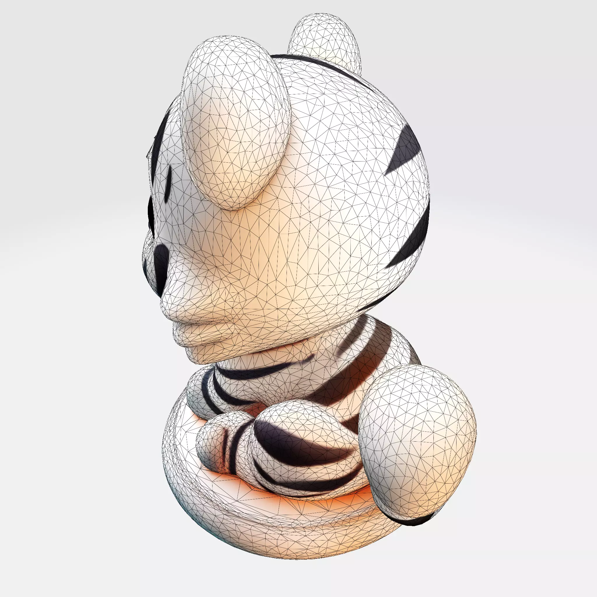 LowPoly White Tiger Cub 3D print model_23