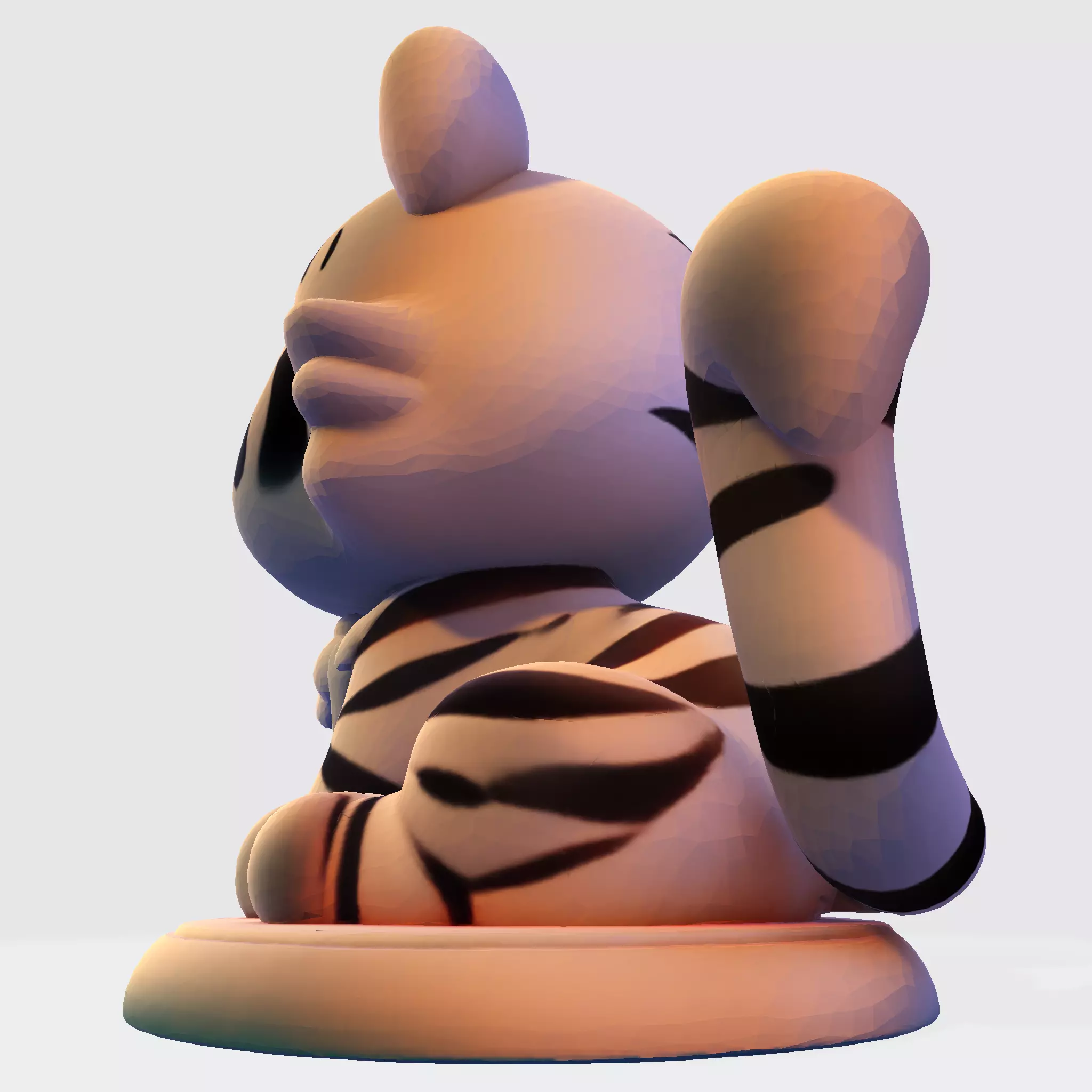 LowPoly White Tiger Cub 3D print model_11