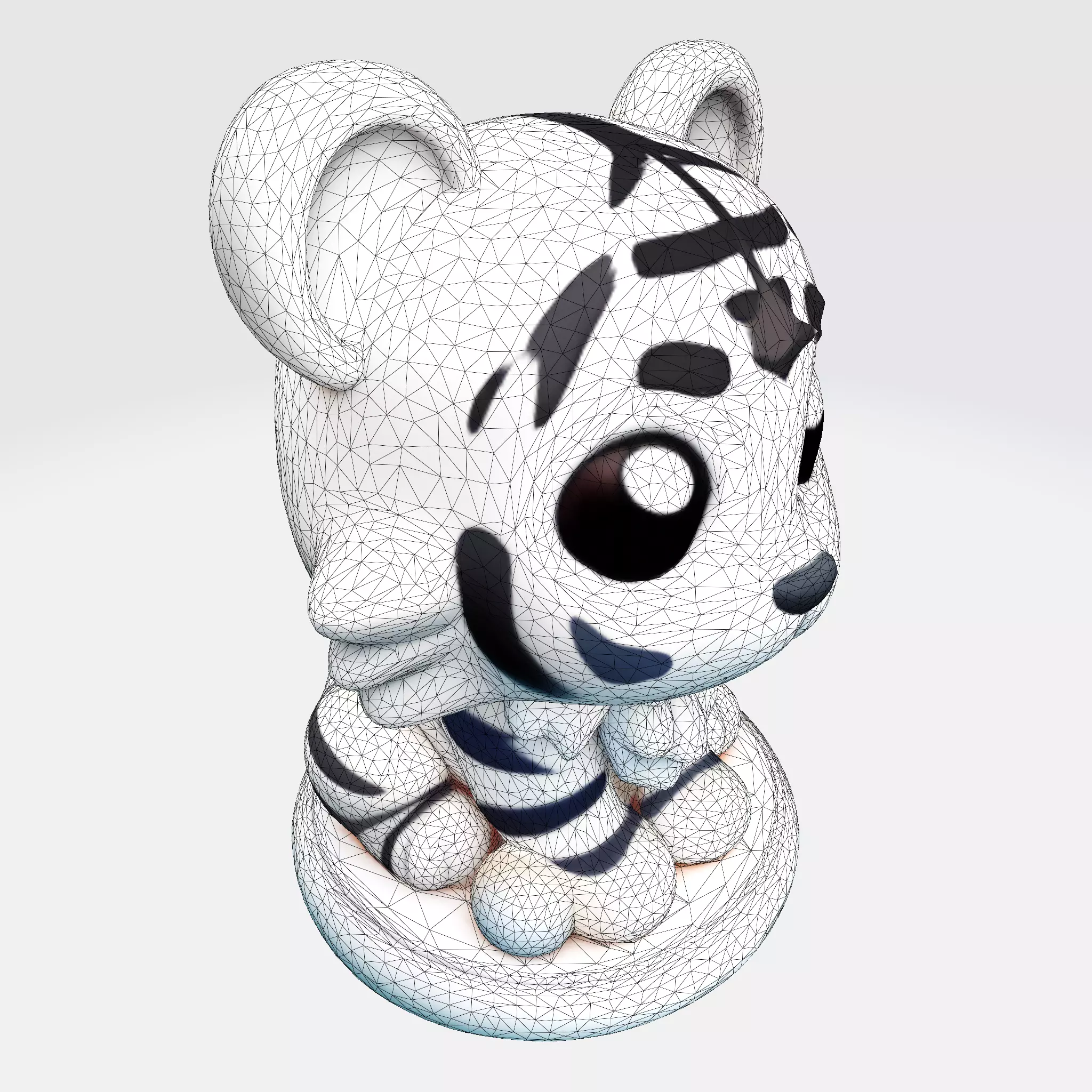 LowPoly White Tiger Cub 3D print model_20