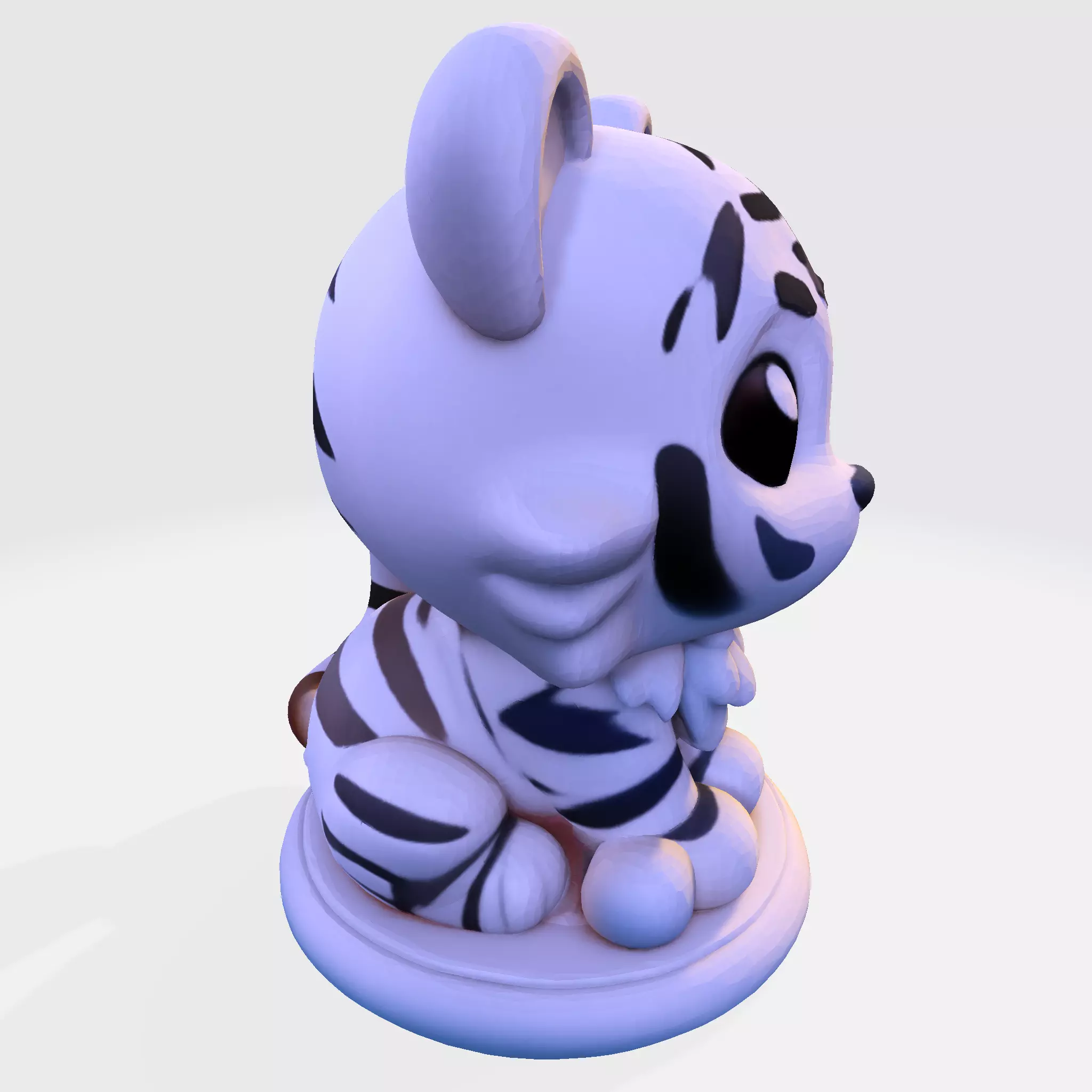 LowPoly White Tiger Cub 3D print model_6
