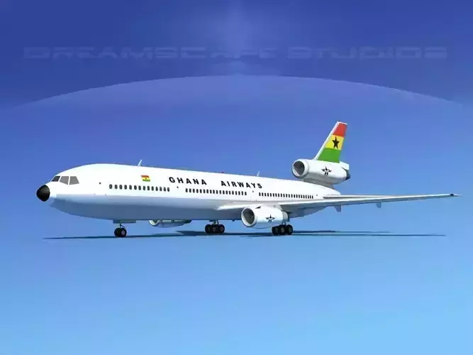 Douglas DC-10 Ghana 3D model