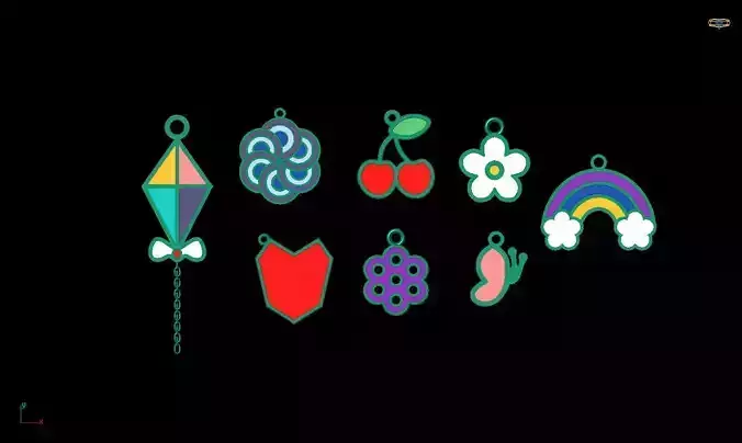 Pack of 8 minimalist enamel necklaces