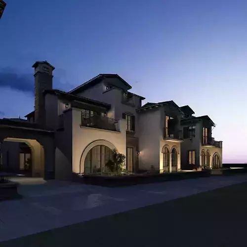 European Villa at Night