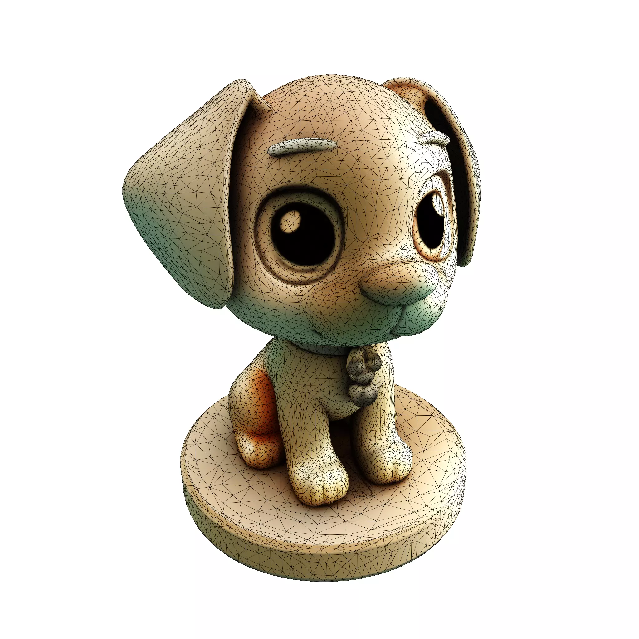 Cute Golden Dog for 3d print 3D print model_24