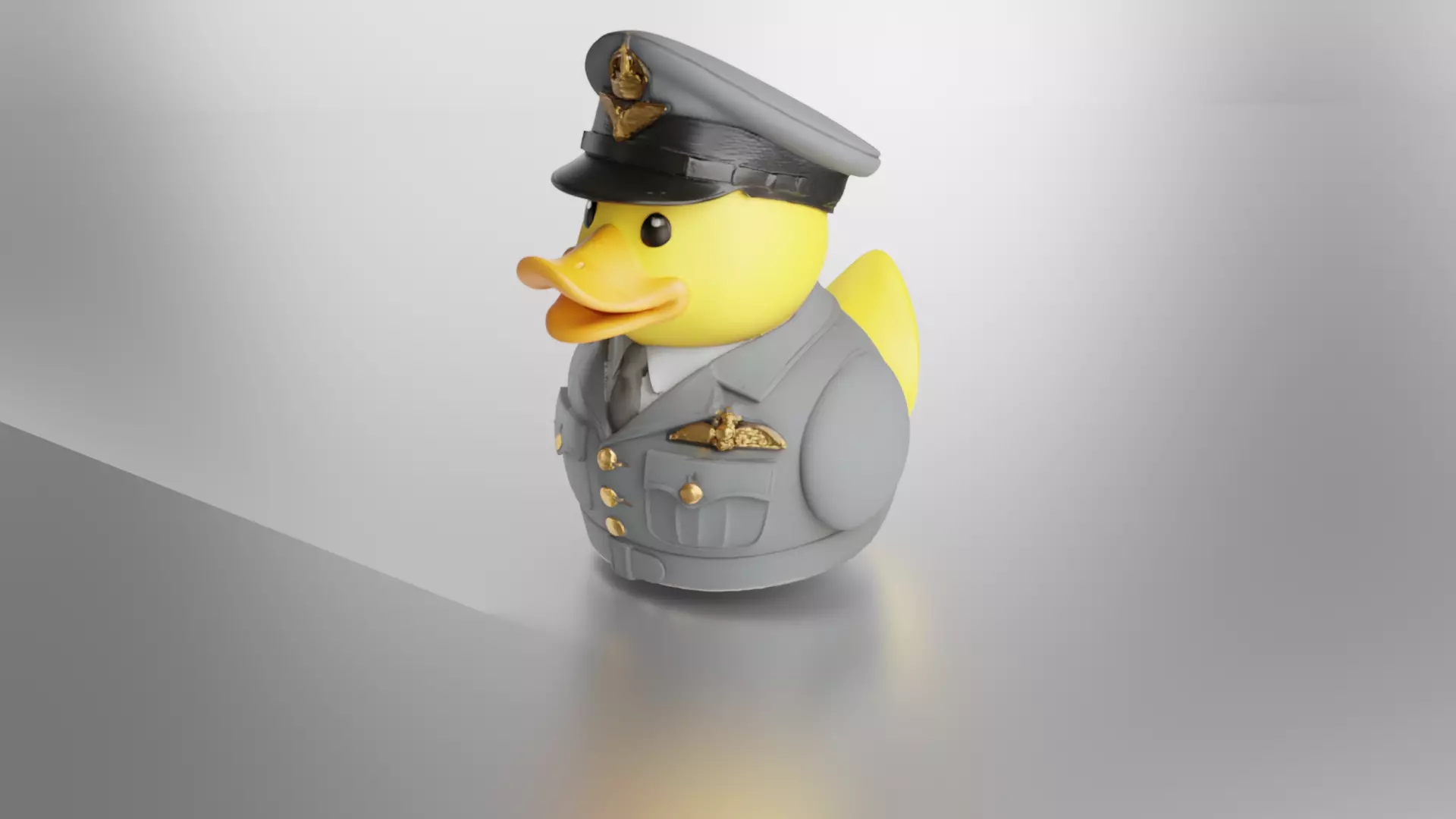 Cute Police Duck Low Poly 3D Cartoon Character Low-poly 3D model_1