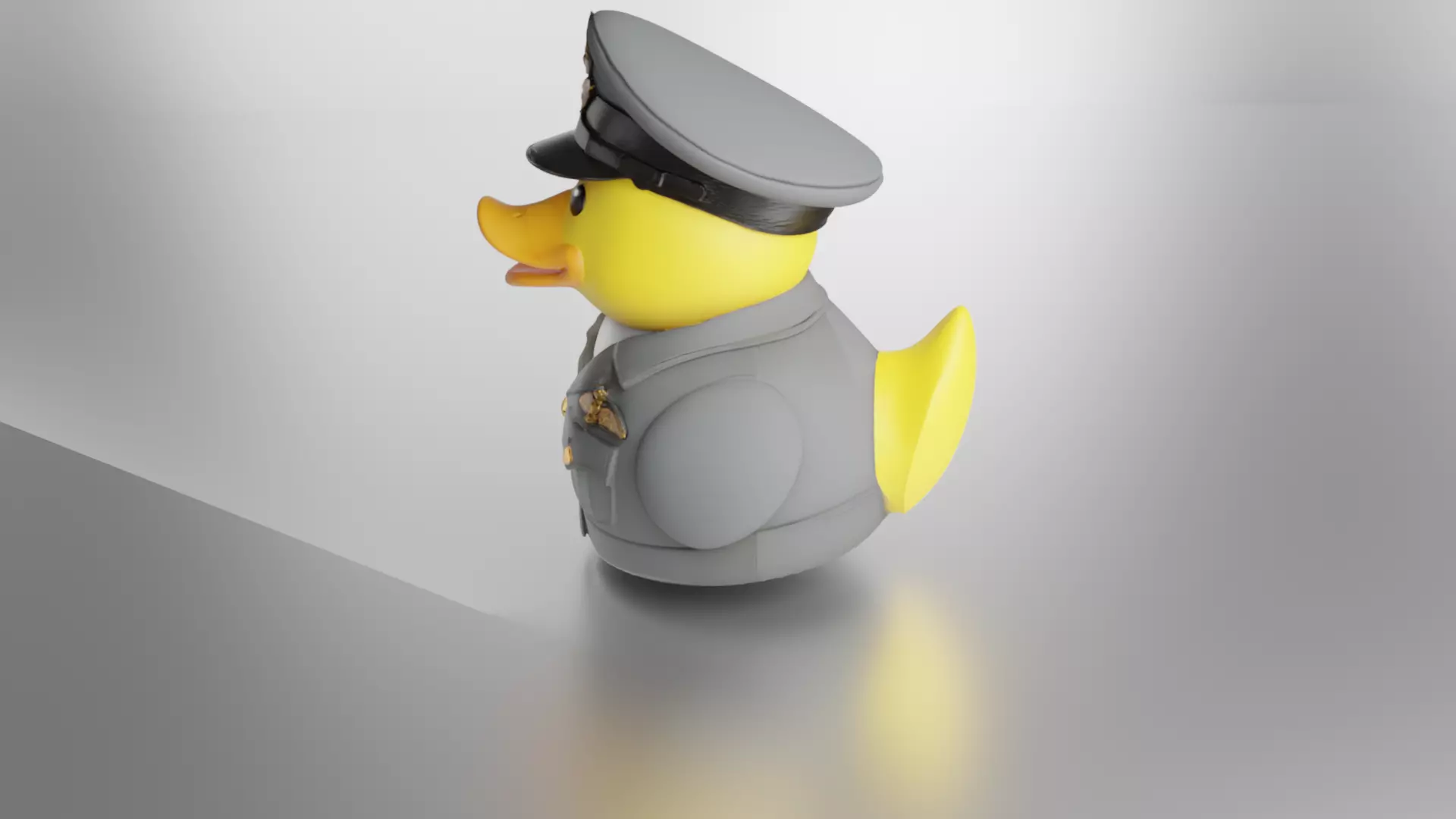 Cute Police Duck Low Poly 3D Cartoon Character Low-poly 3D model_2