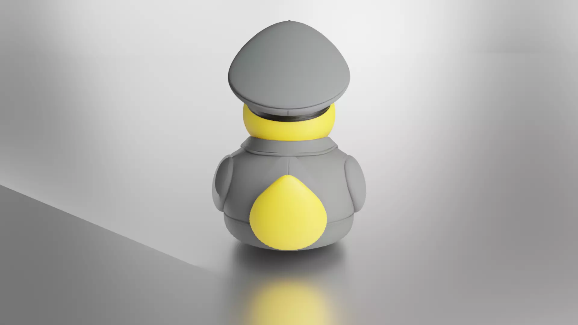 Cute Police Duck Low Poly 3D Cartoon Character Low-poly 3D model_4