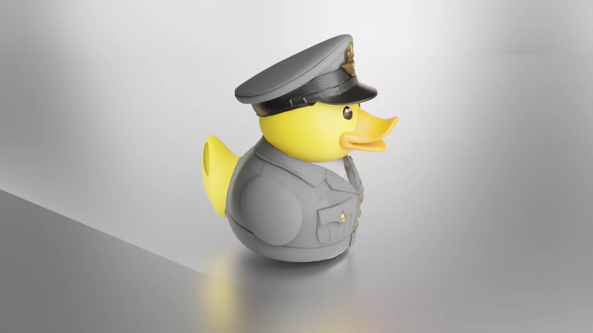 Cute Police Duck Low Poly 3D Cartoon Character Low-poly 3D model_3