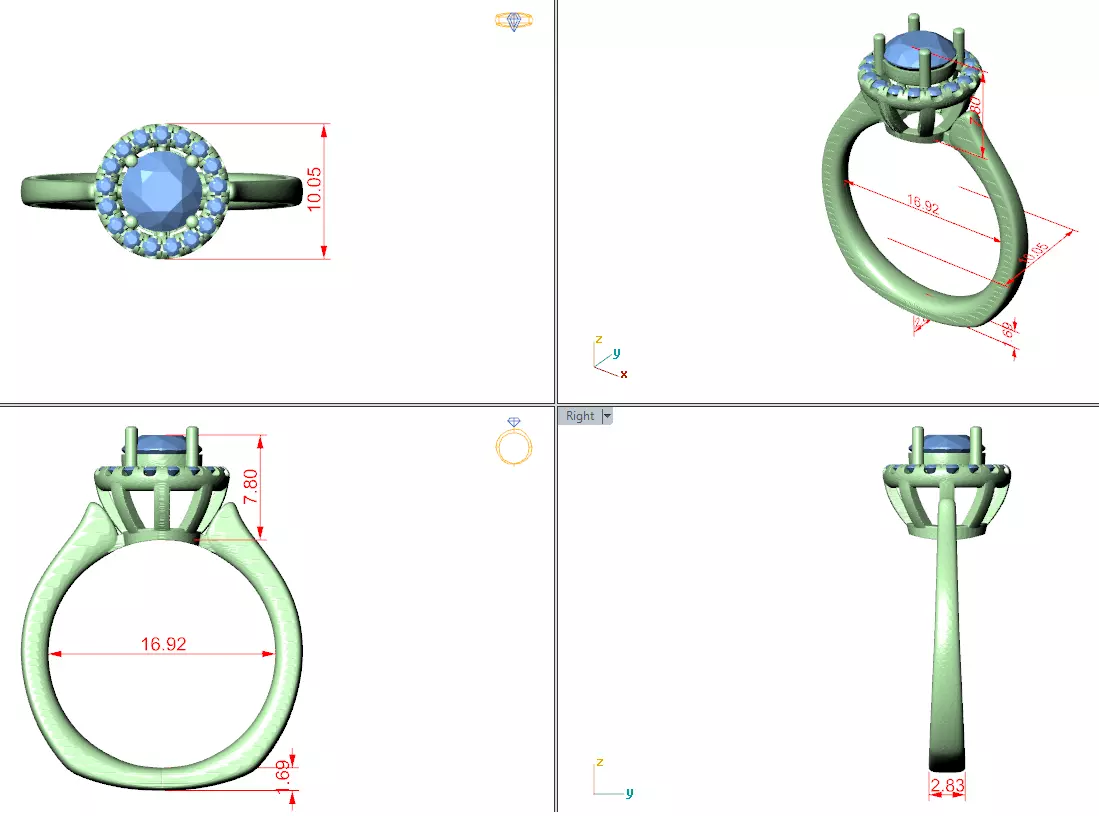 Solitaire Ring 3dm stl renders animation videos details 3D print model_1