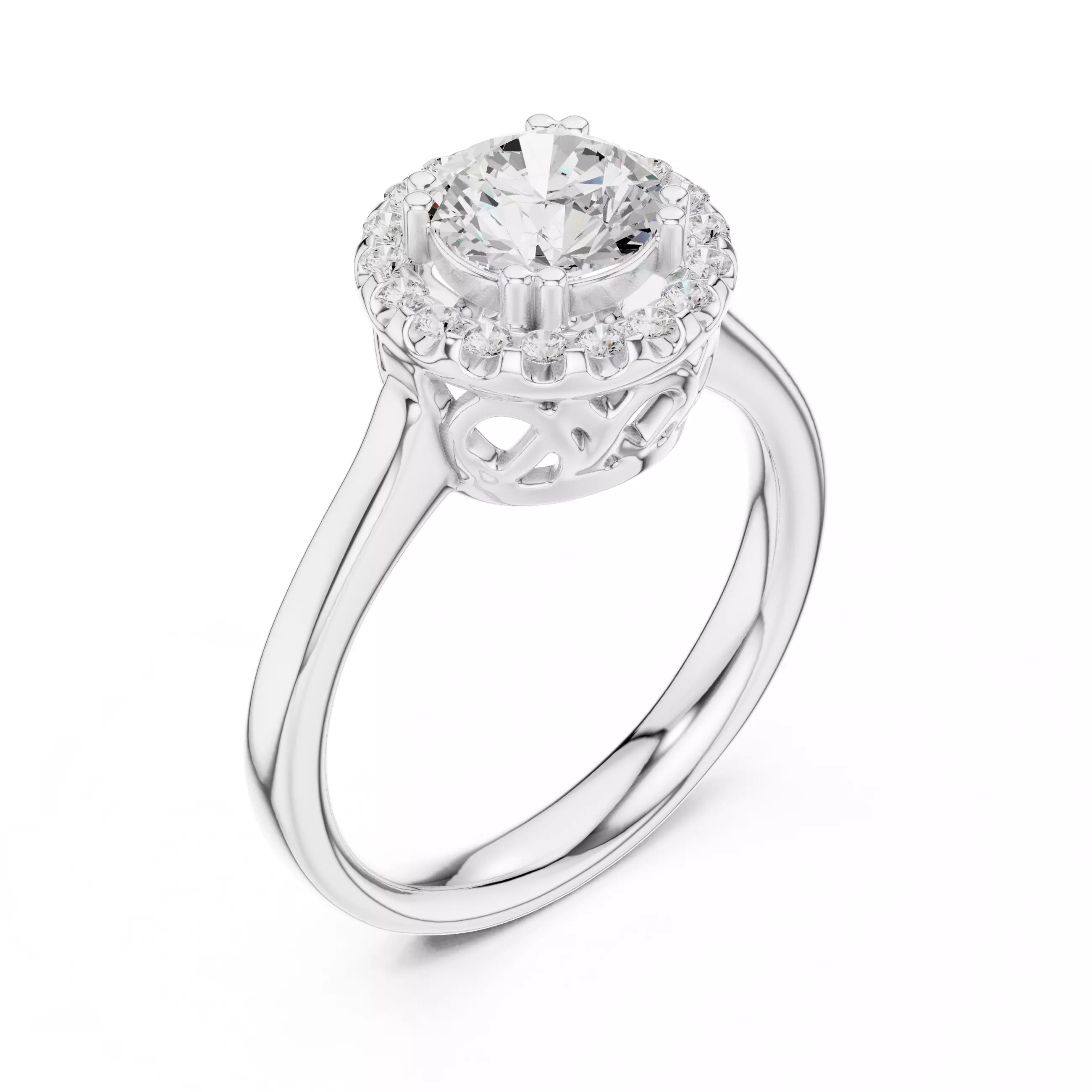 Solitaire Ring 3dm stl renders animation videos details 3D print model_7