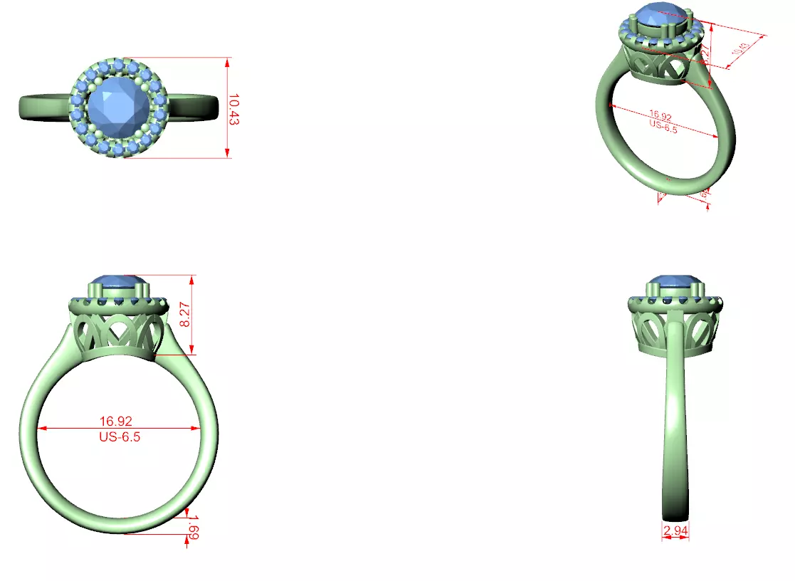 Solitaire Ring 3dm stl renders animation videos details 3D print model_1