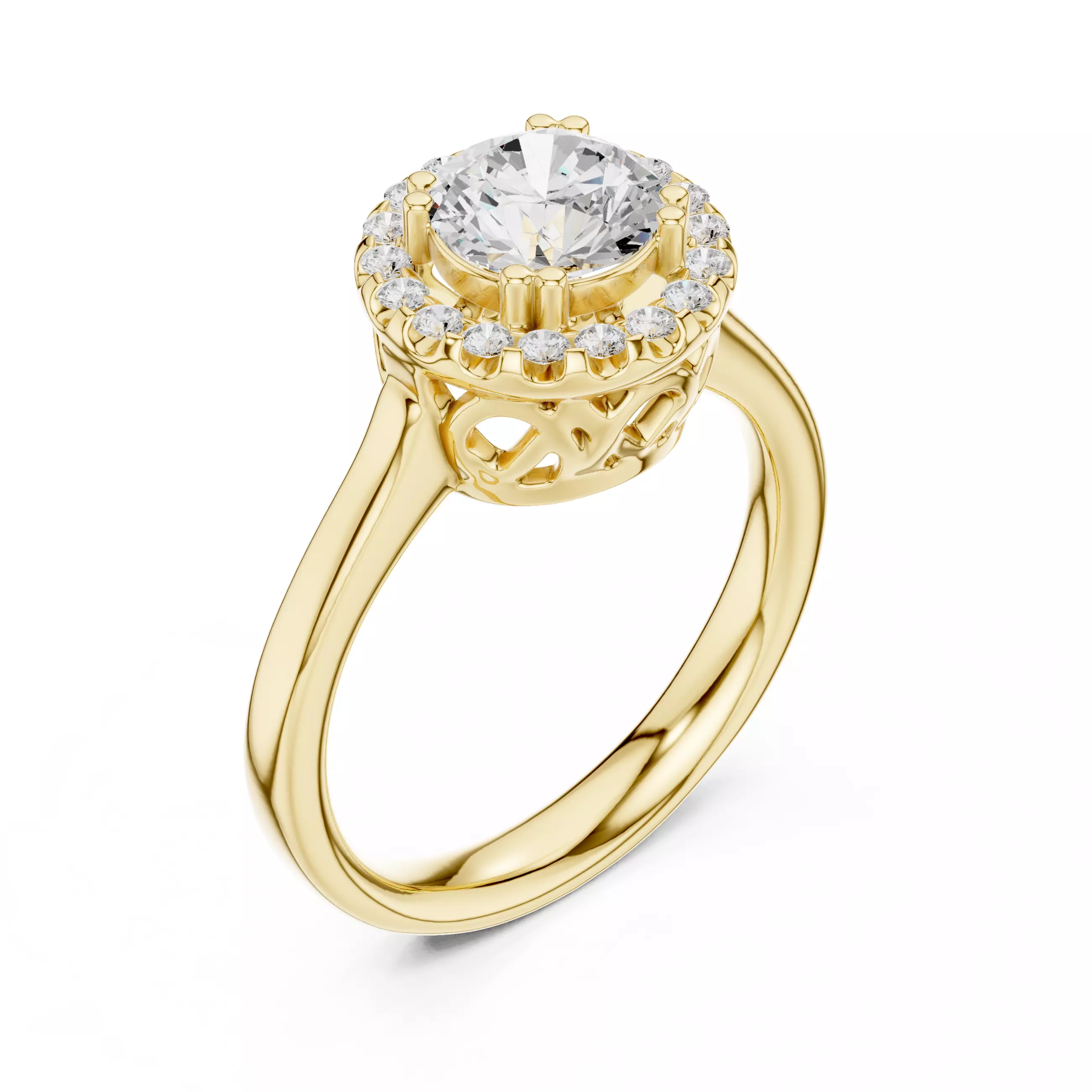 Solitaire Ring 3dm stl renders animation videos details 3D print model_11