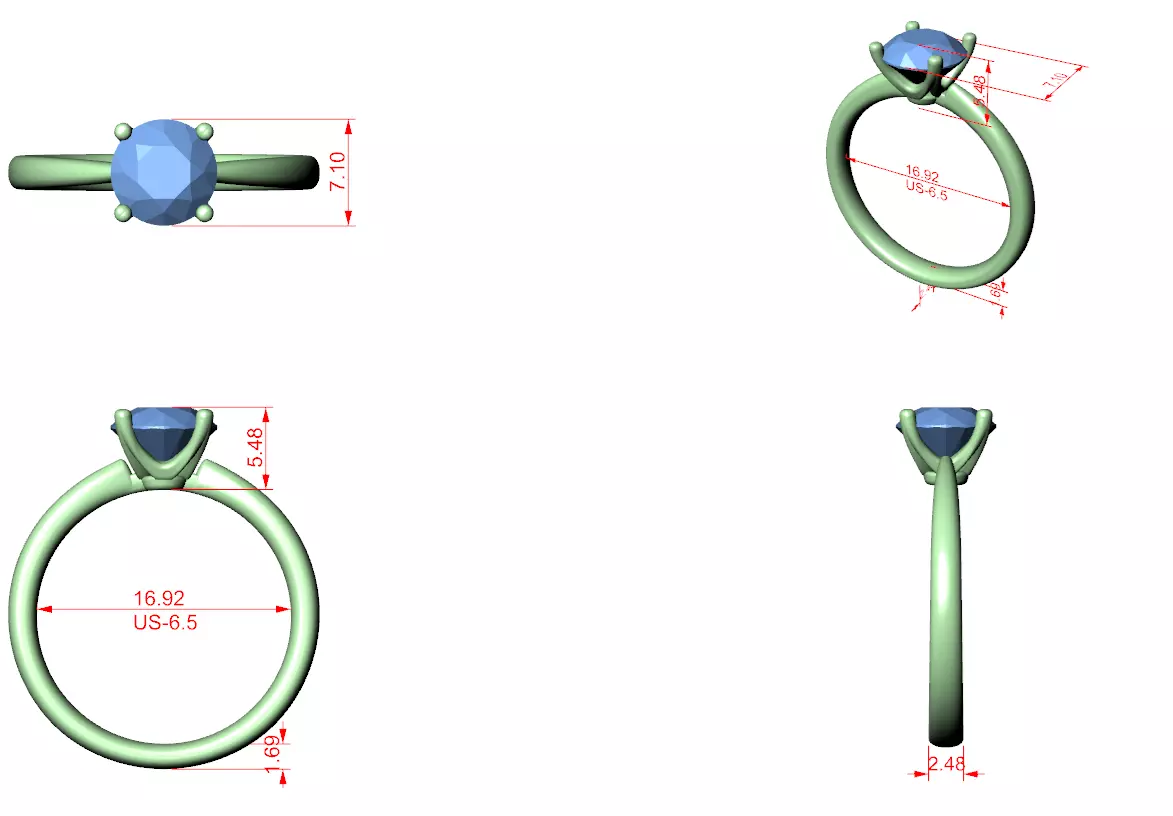 Solitaire Ring 3dm stl renders animation videos details 3D print model_1