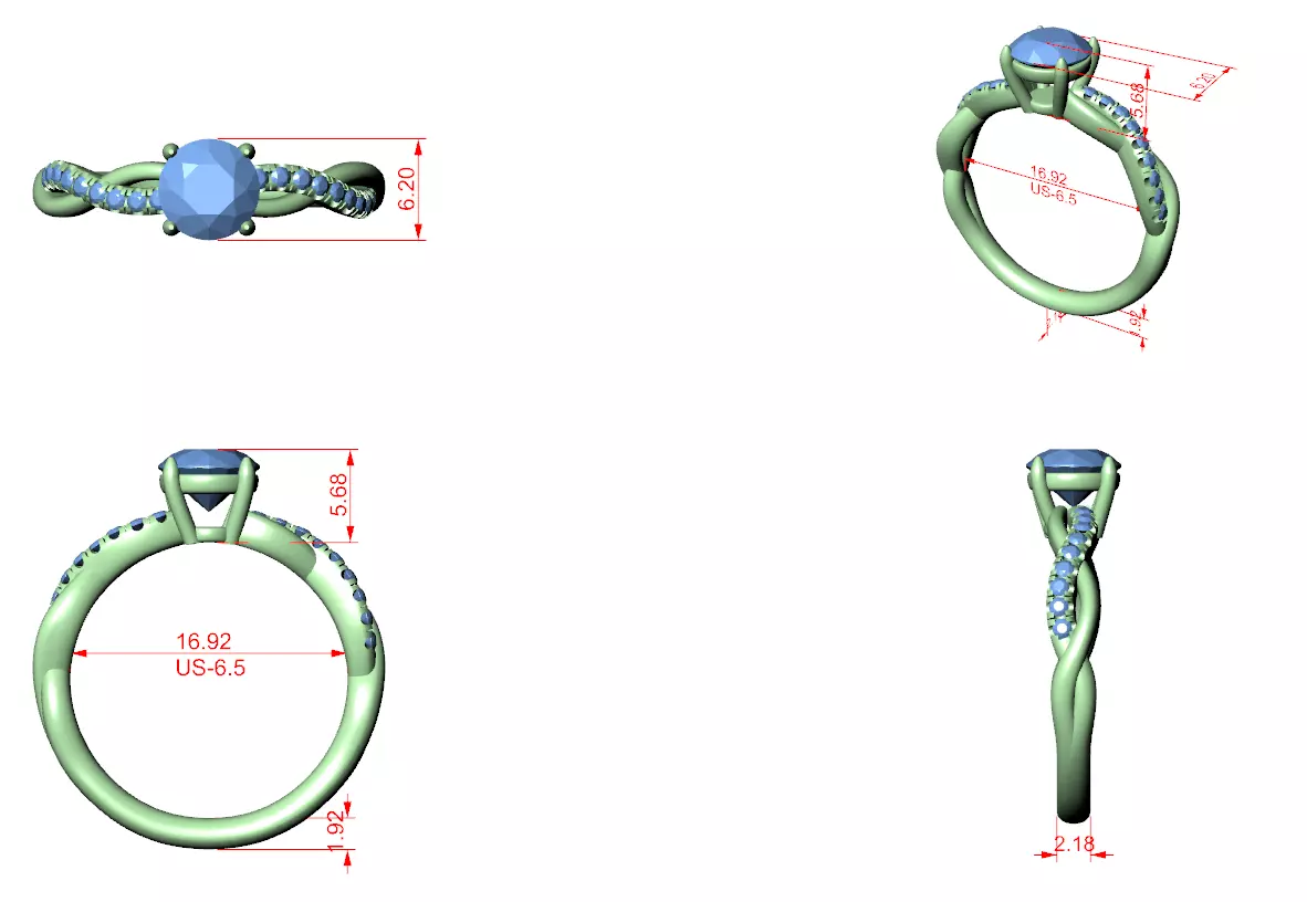Solitaire Ring 3dm stl renders animation videos details 3D print model_1