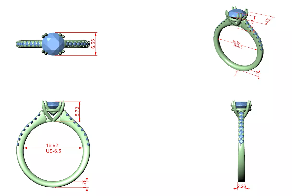 Solitaire Ring 3dm stl renders animation videos details 3D print model_1