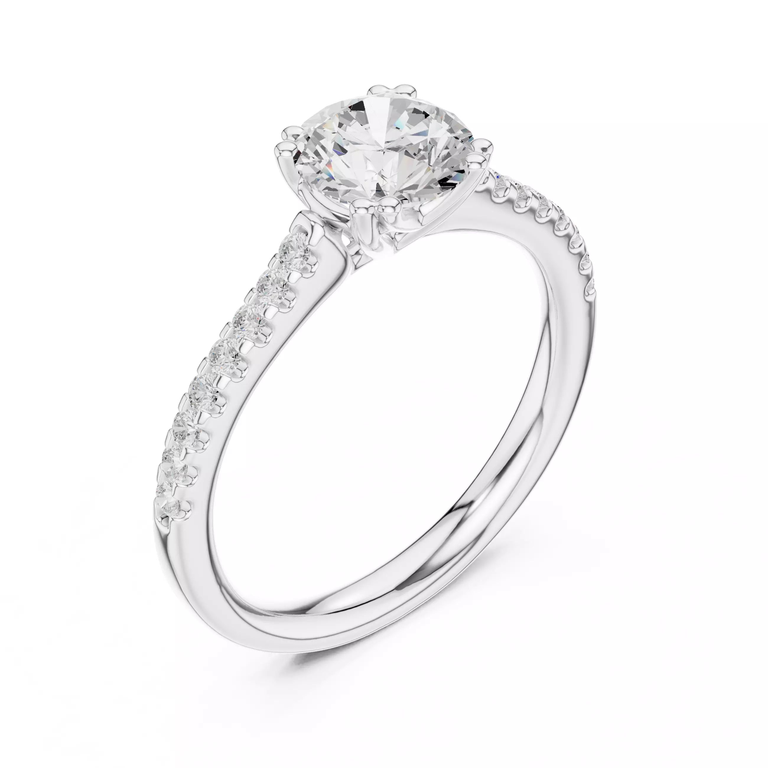 Solitaire Ring 3dm stl renders animation videos details 3D print model_7