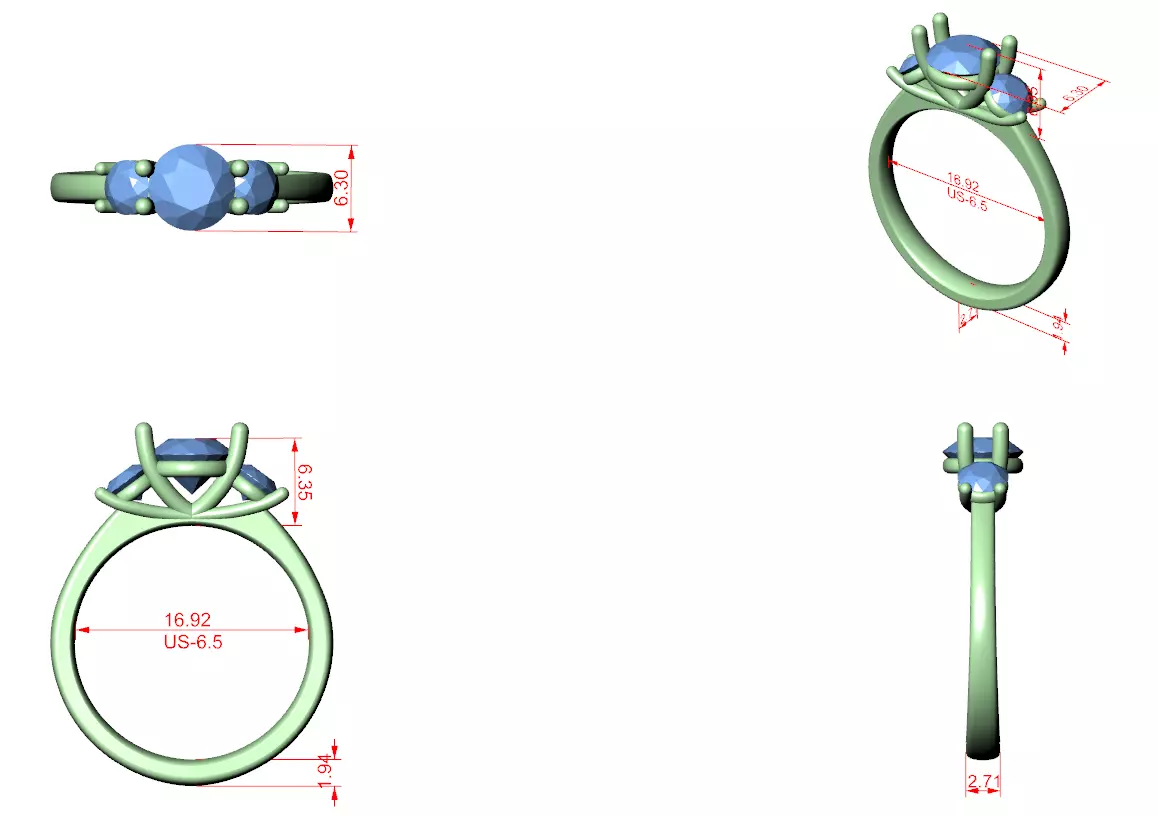 Solitaire Ring 3dm stl renders animation videos details 3D print model_1