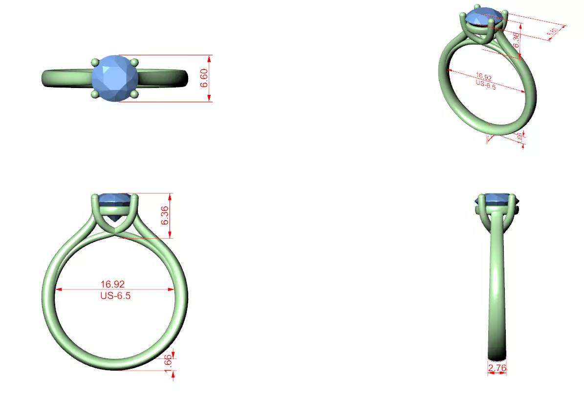 Solitaire Ring 3dm stl renders animation videos details 3D print model_1