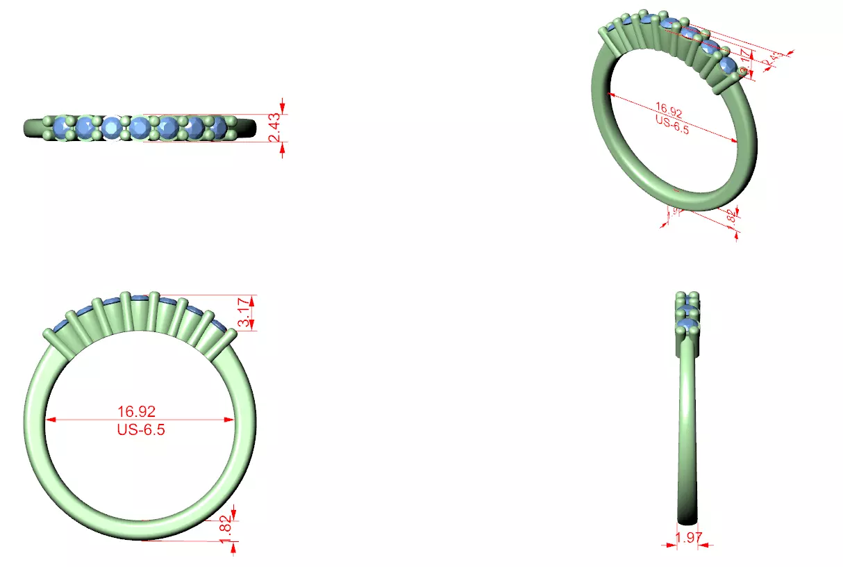 Eternity Band Ring 3dm stl renders animation details 3D print model_1