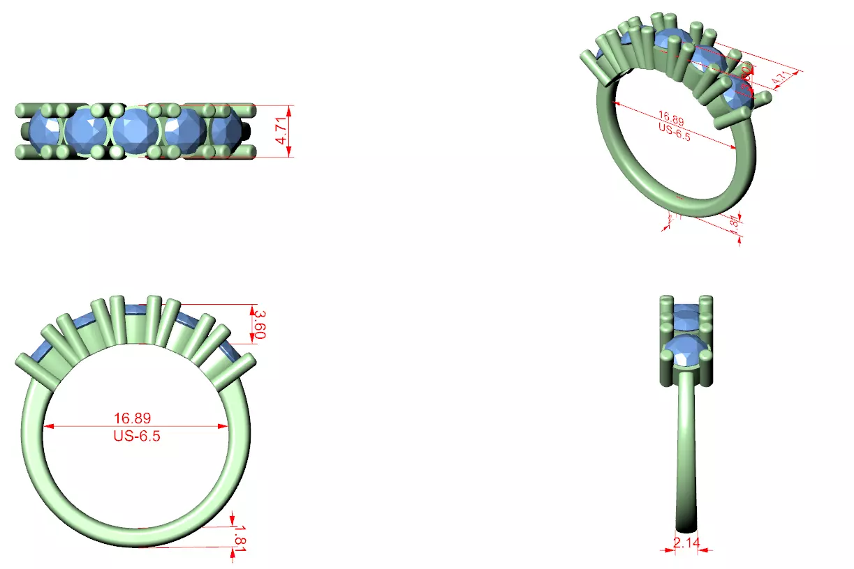 Diamond Ring 3dm stl renders animation details 3D print model_1