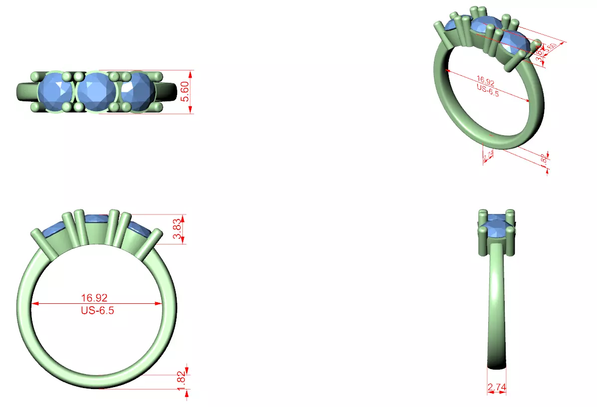 Diamond Ring 3dm stl renders animation details 3D print model_1