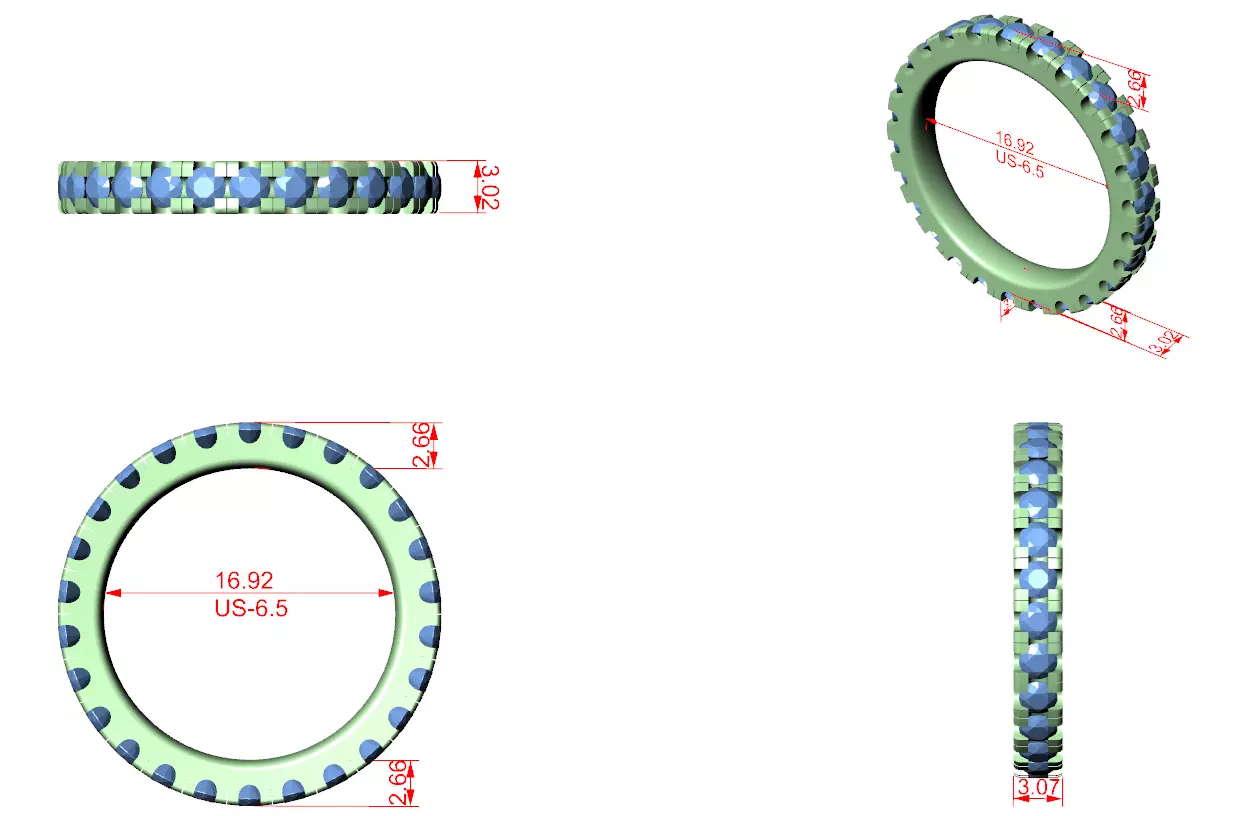 Eternity Band Ring 3dm stl renders animation details  3D print model_1
