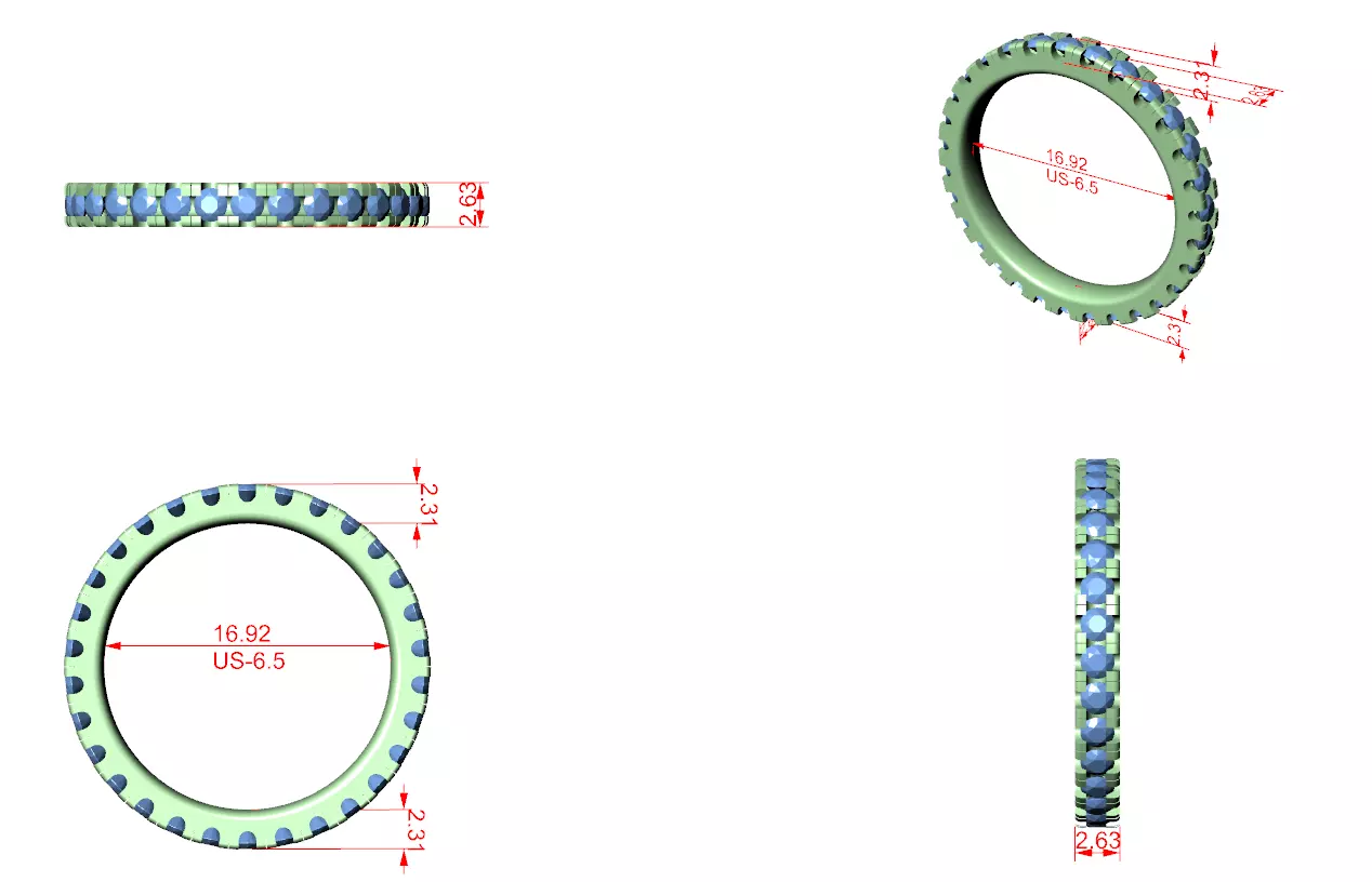 Eternity Band Ring 3dm stl renders animation details 3D print model_1