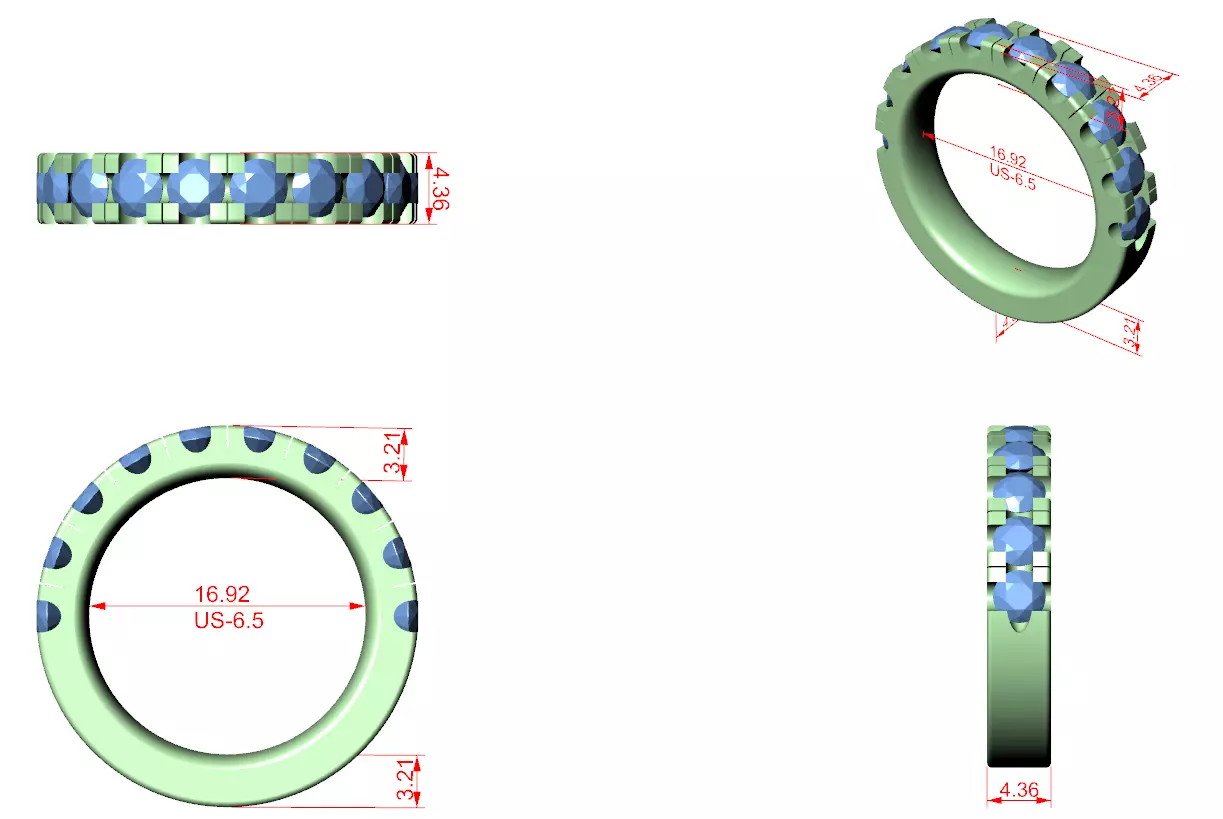 Eternity Band Ring 3dm stl renders animation details  3D print model_1